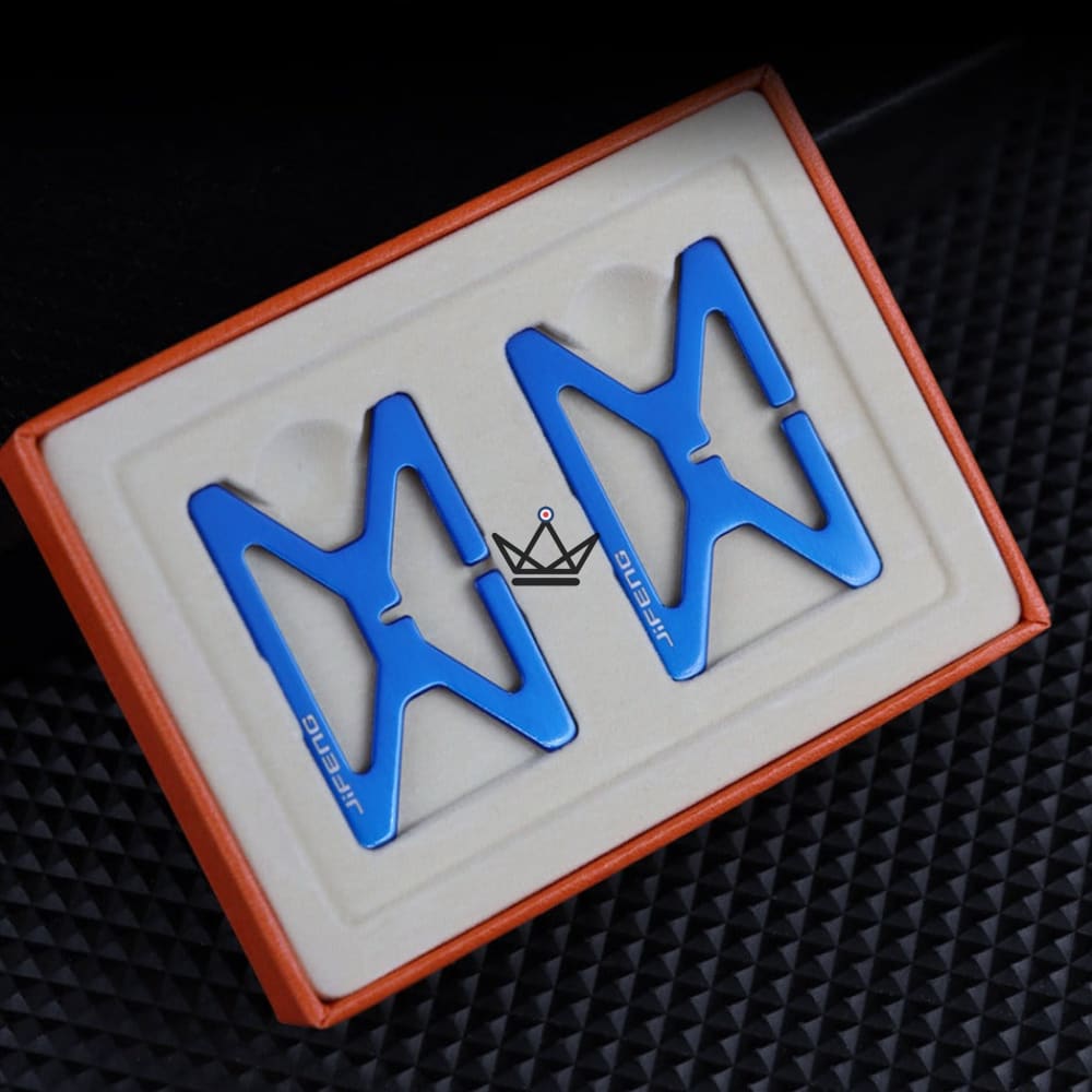 Luxus-Zigarrenetui MERCURIUS — Stahl, 5,2 × 3,4 cm, Schwarz · Blau · Gold · Silber – Ansicht 3