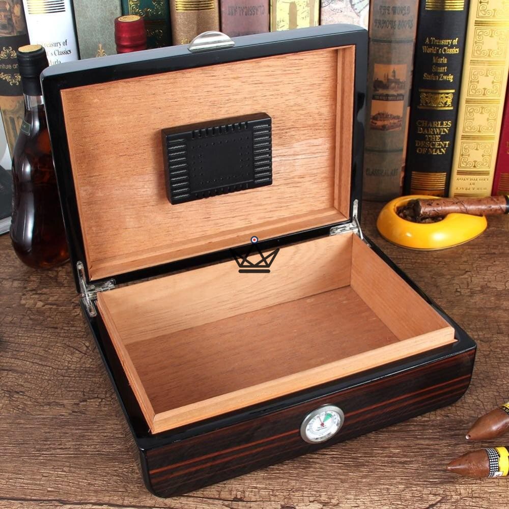 Cave à cigares RETRO 60' Deluxe — placage ébène, cèdre intérieur, bords arrondis vintage, 40 cigares — image 3