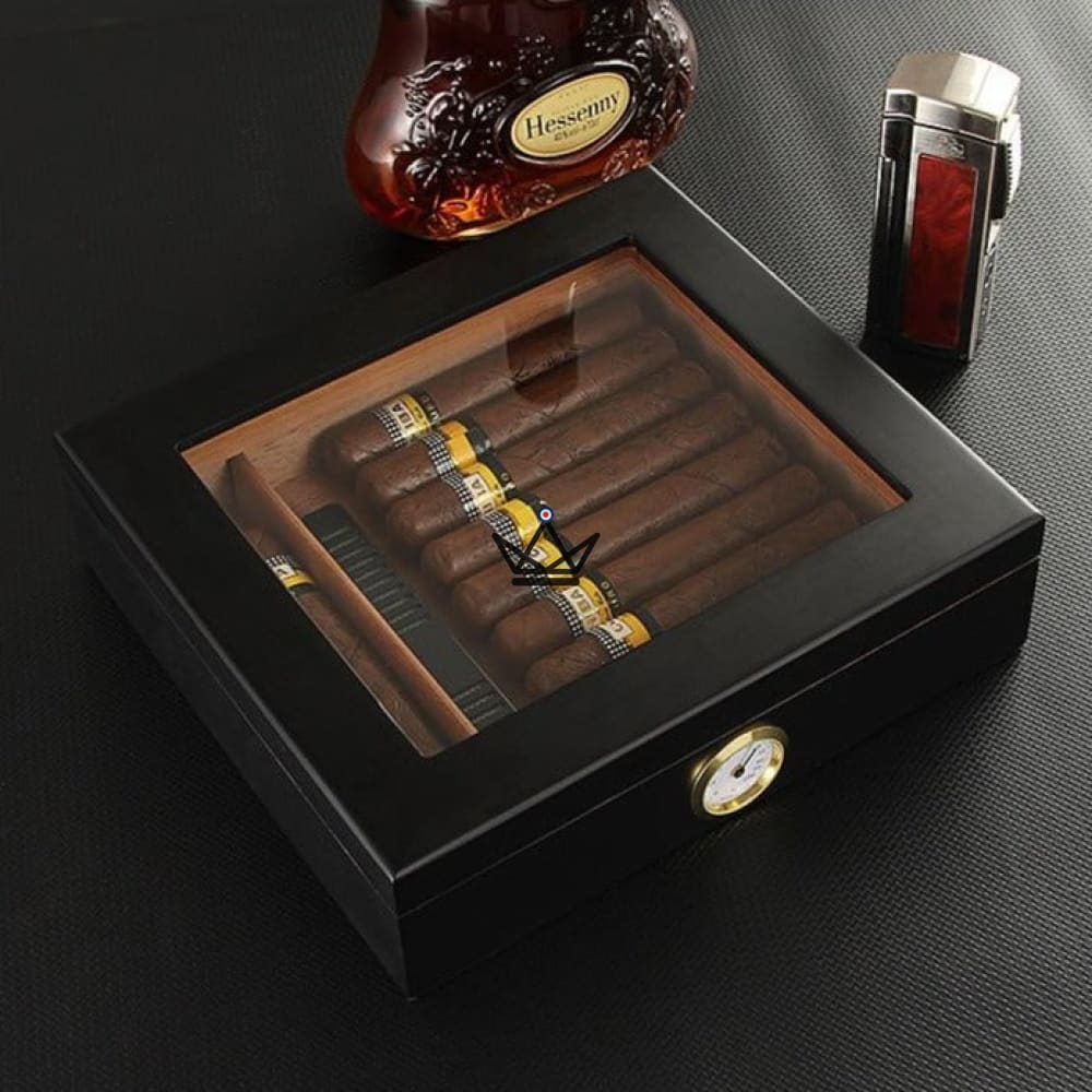 JANGO Cigar Humidor — Glass-top 20 cigars, Spanish cedar & humidifier — view 1