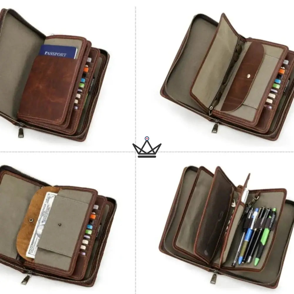 Anpassbarer Luxus-Leder-Organizer – Voyageur Clutch – Ansicht 11