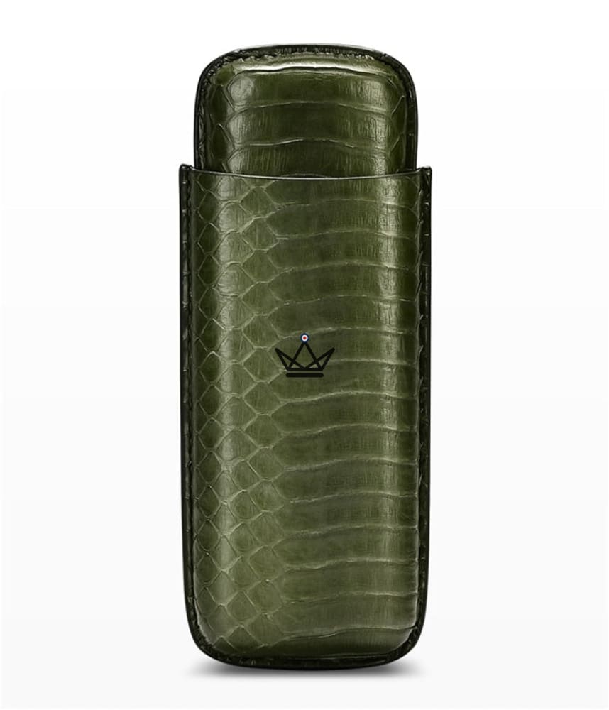 AURELIUS Cigar Case — Intense Green Croc Leather, 2 or 3 Cigars — view 9