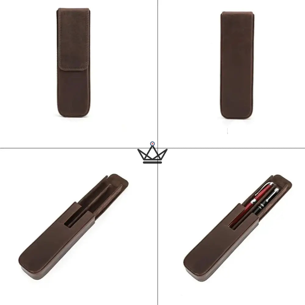 Customizable luxury leather fountain pen case - Atlas Voyager — view 7