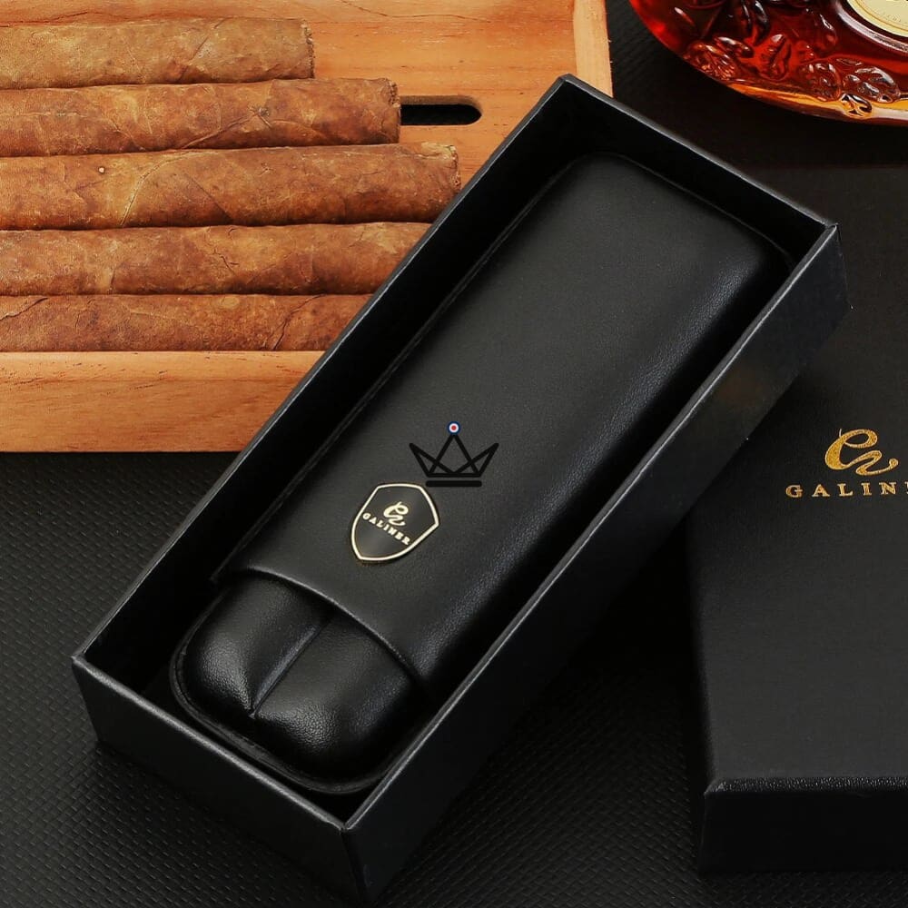 Leather travel case for 2 cigars - LITTLE SUNY — view 2