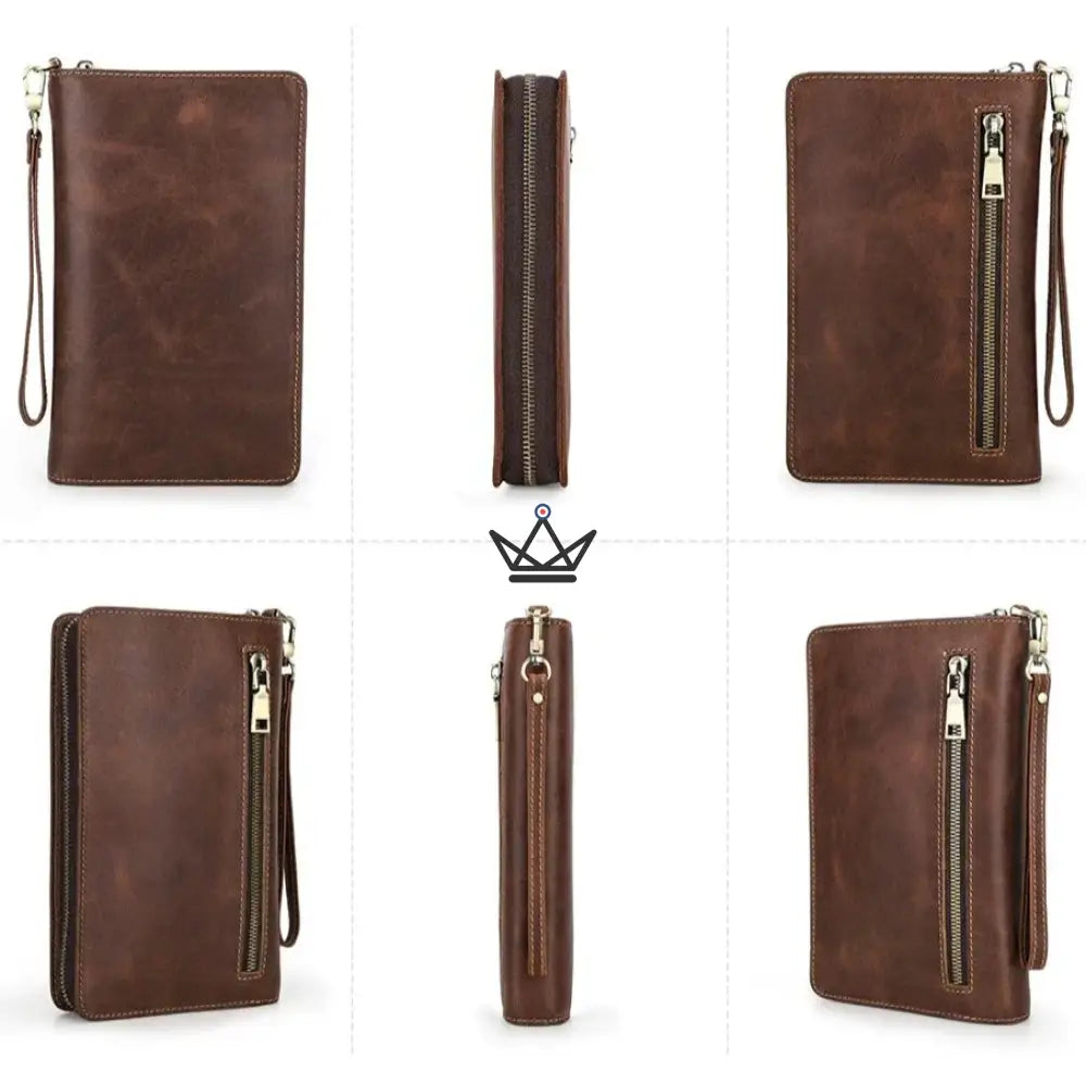 Luxury Leather Customizable Organizer - Voyageur Clutch — view 6