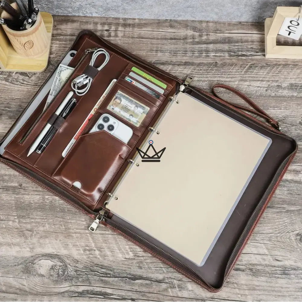 Customizable A4 Leather Folio — iPad Pro & Organizer — VOYAGEUR PadFolio — view 1