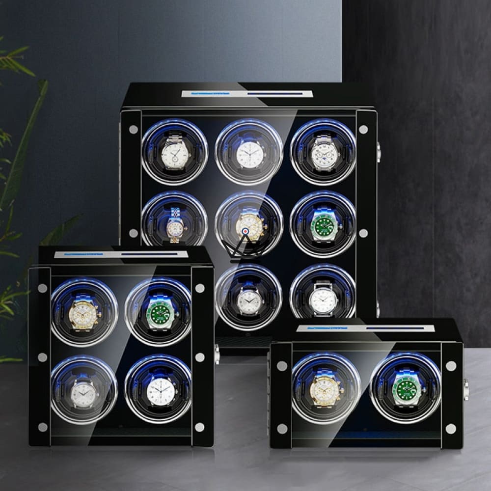 BANGERS Automatic Watch Winder — Wood, 2 to 9 Watches, LED, LCD Screen, Remote Control — view 1