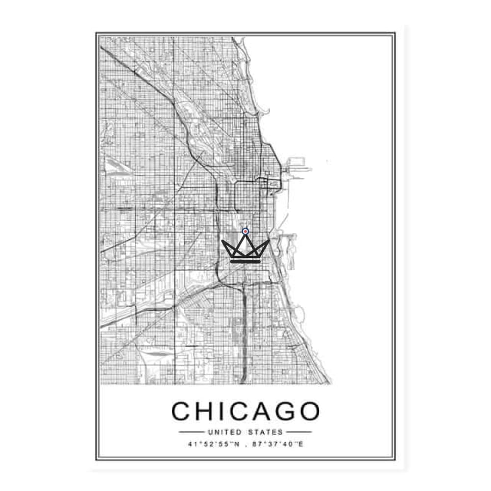 Afiches de mapa de la ciudad — Chicago