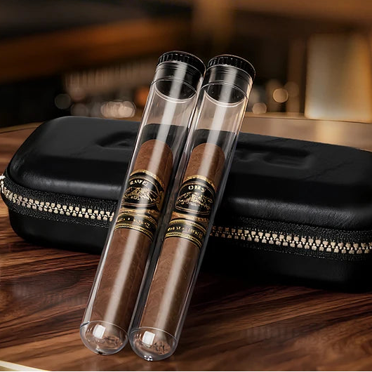 Set 3-en-1 Keeper Heritage — cave cèdre espagnol vitrée, serrure clé, étui cuir voyage, 2 tubes hermétiques, 50 cigares, hygromètre digital — image 10