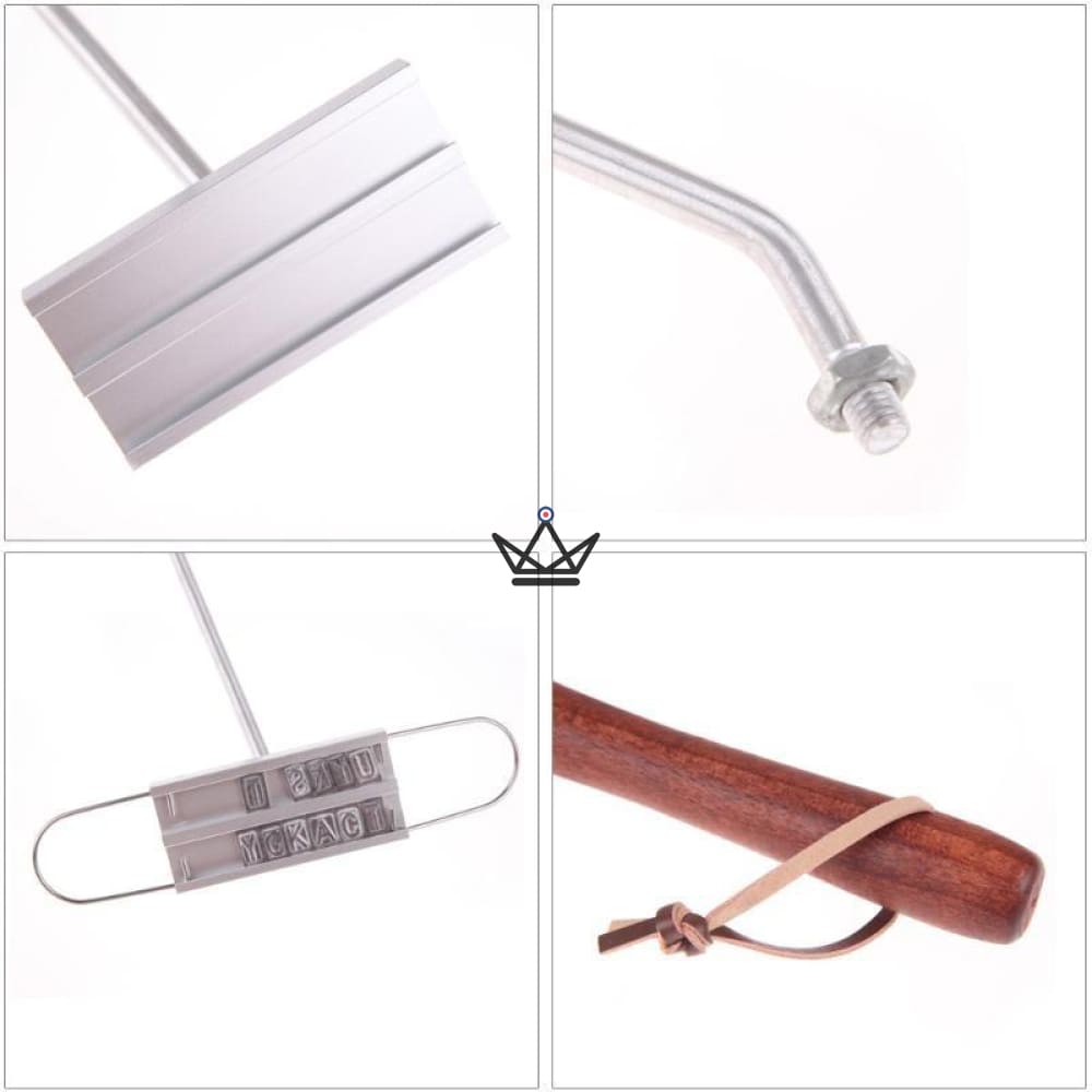 GRIZLY Customizable Barbecue Branding Iron — 55 interchangeable letters | iron & wood — view 7