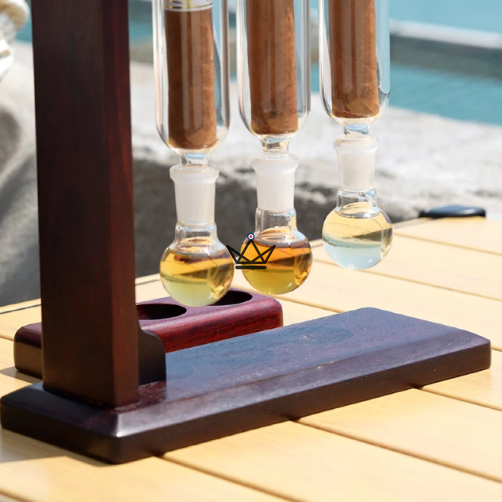 3-Tube Cigar Infuser INFUSIO TRIDENT — Suspended Vertical Tubes, Red Wood | Ring Gauge 73 — view 5