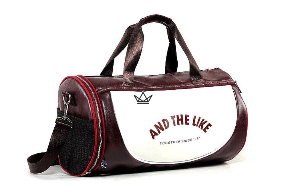 Vintage sports bag - CLASSIC RUMBLE — Burgundy &amp; White