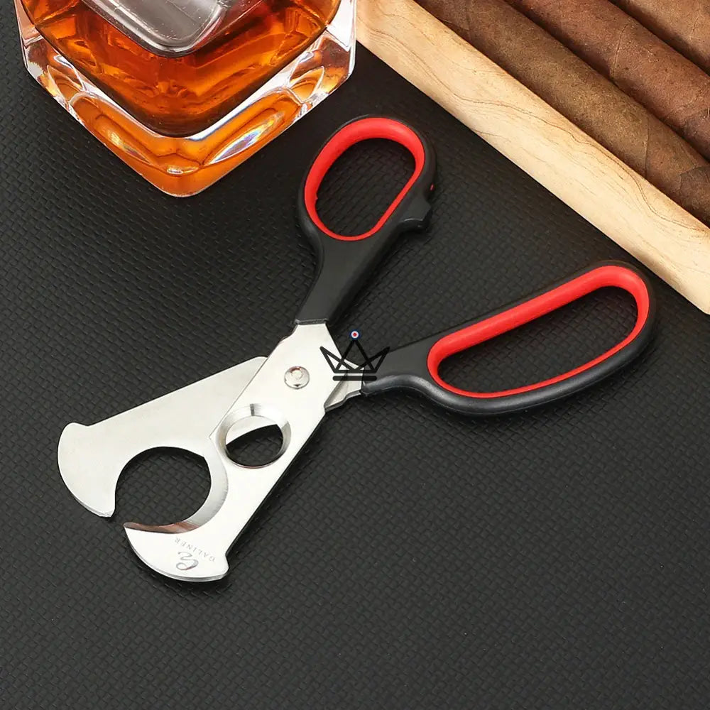 Virtuoso Cigar Cutter Scissors — Stainless Steel, Scissors + 15mm Punch, Dual-Material Handles | Gold Box Included — view 6