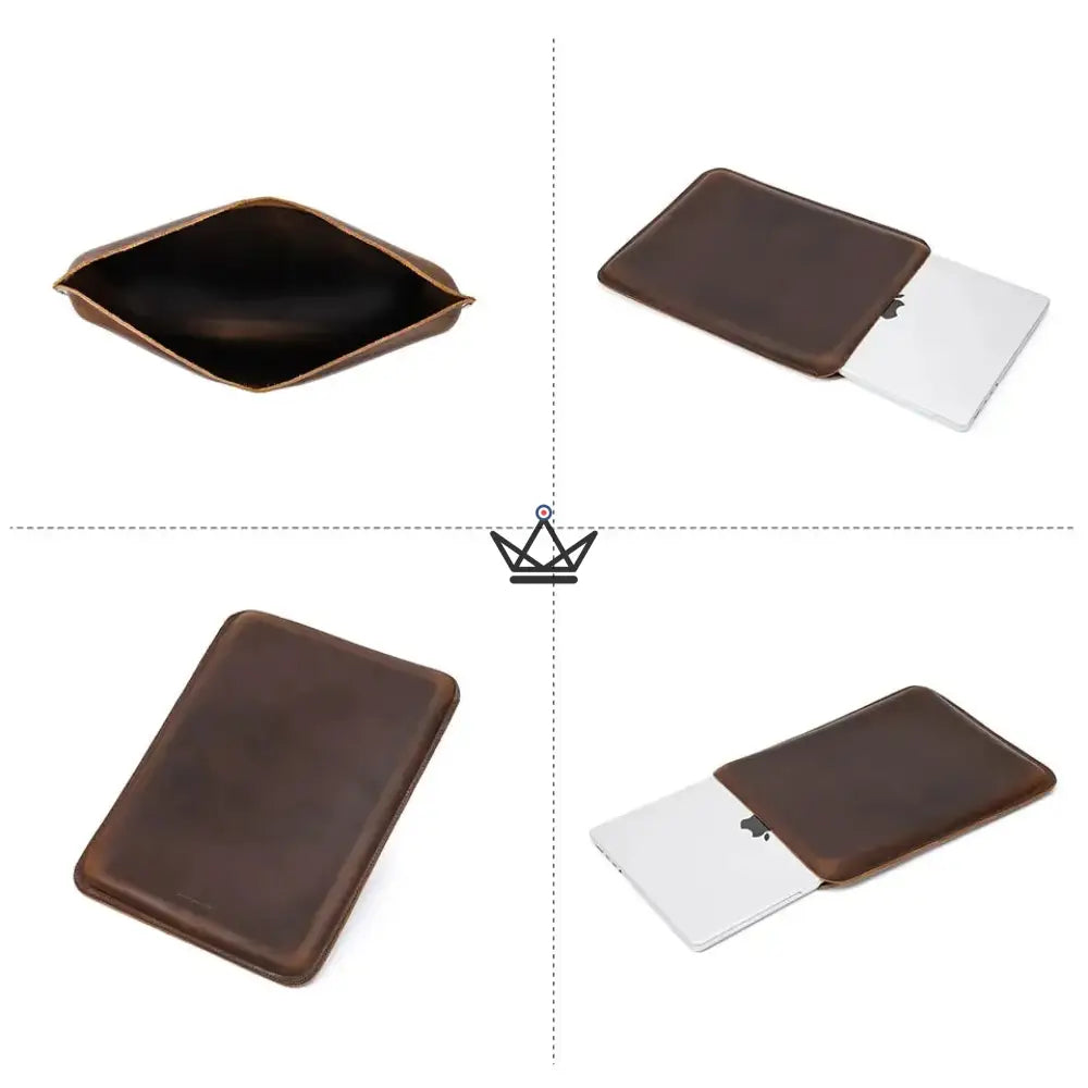 Customizable leather Macbook sleeve 13"-14" - Voyageur SKIN — view 10