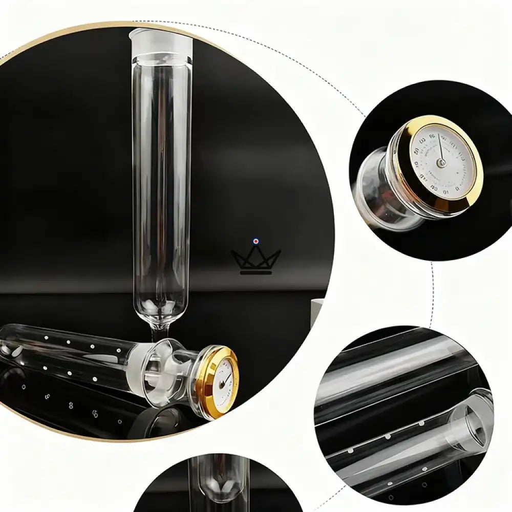 Infusio Flûtae — Zigarren-Infuser in Flötenform, integrierter Hygrometer | Gold & Silber – Ansicht 9