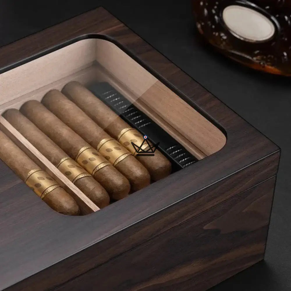 Elegancia Vision Humidor — Spanish Cedar, Glass Top, 55 Cigars, Digital Hygrometer, 4 Finishes — view 15