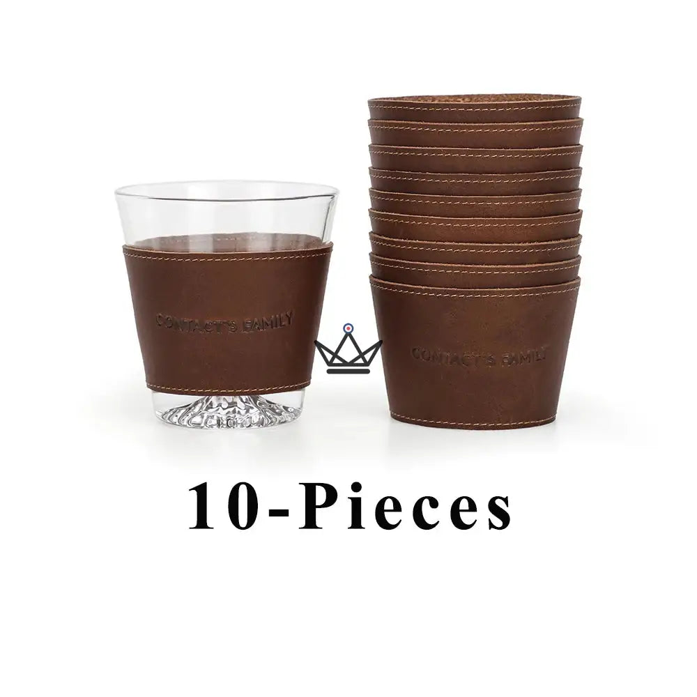 Customizable Leather Whiskey Glass Cuff - Voyageur Sleeve — view 10