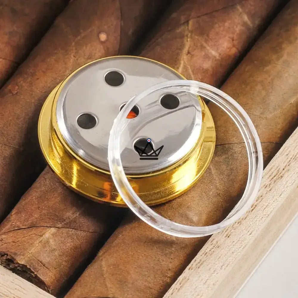 FAROX 34 Analog Hygrometer — Gold Finish, Compact Size | Cigar Humidor — view 2
