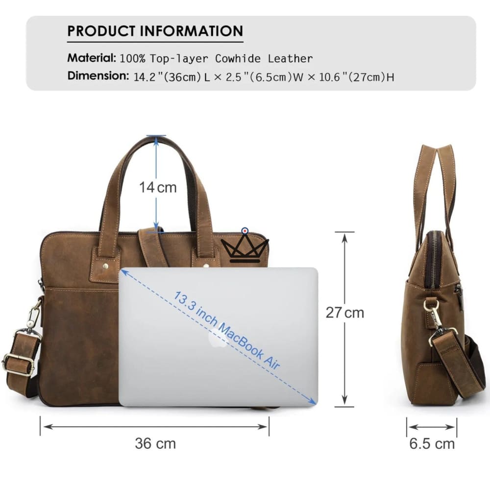 Customizable leather work bag - Voyageur Manhattan — view 8