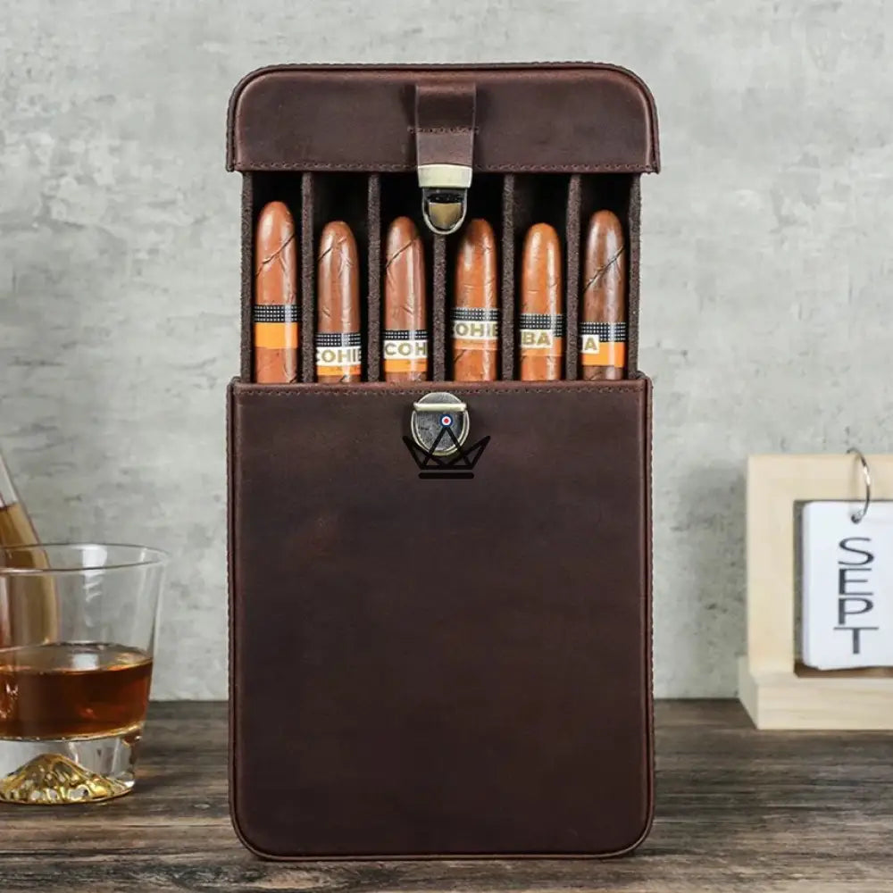 Customizable Leather Cigar Case - Voyageur Slice — 6 locations
