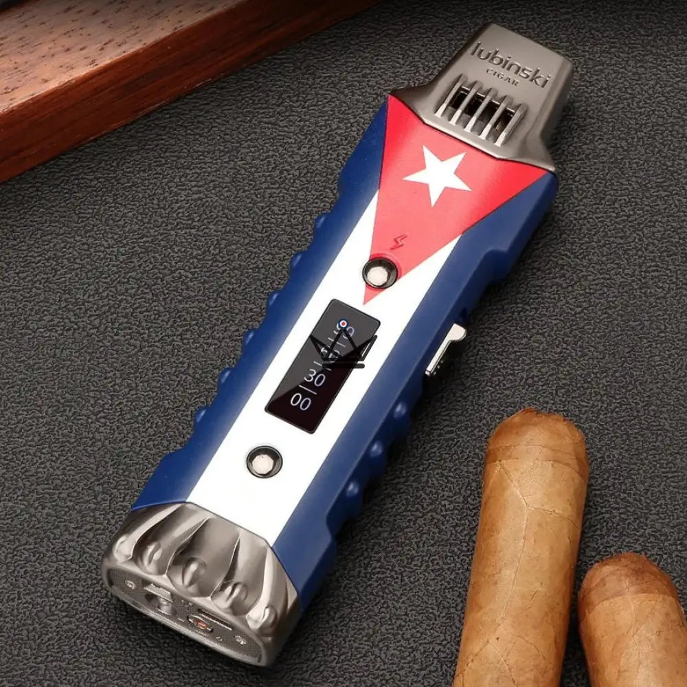 MAESTRO EDITION Cigar Lighter — Torch Flame + USB Electric Arc, UV LED, 3 Designs — view 3