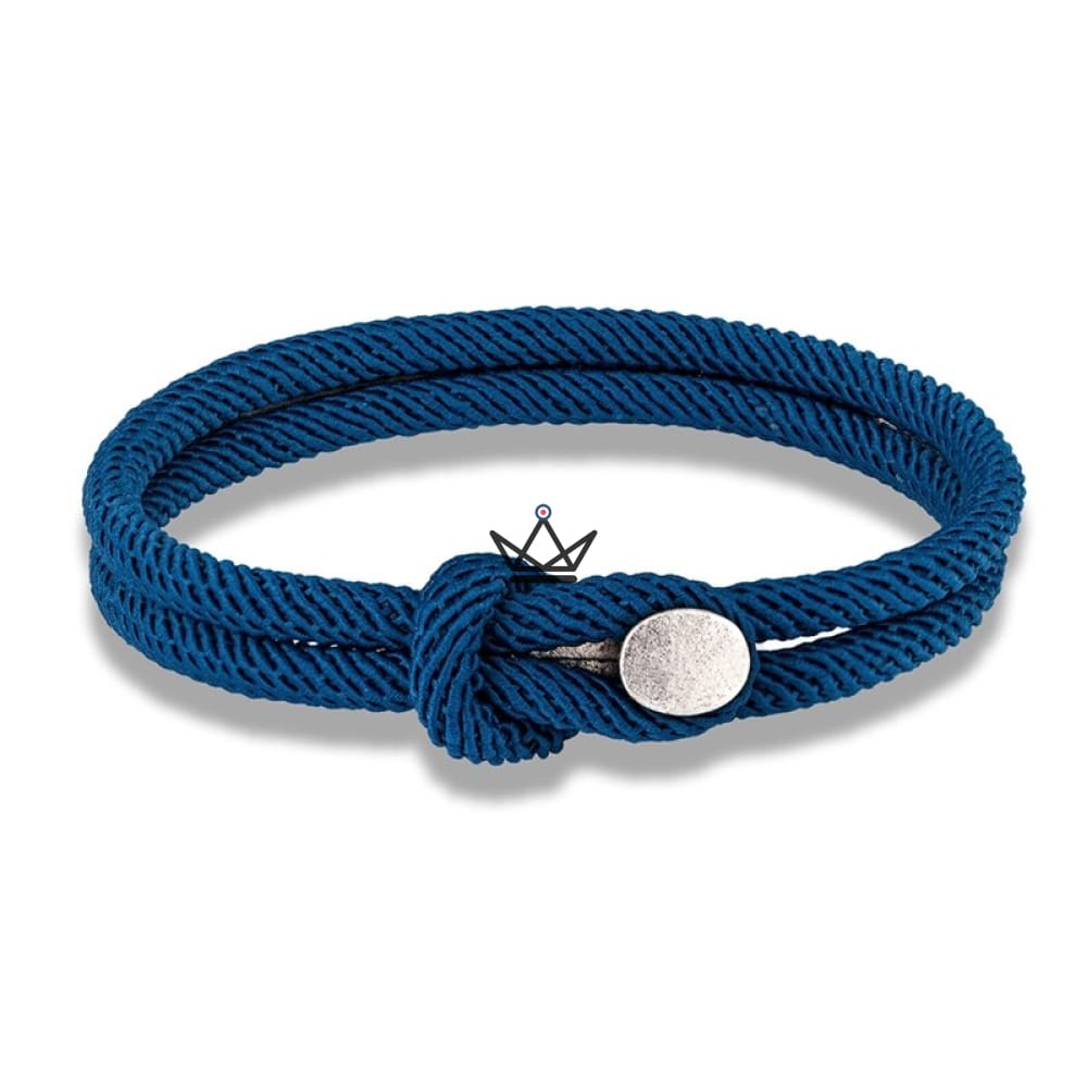 ODIN Bracelet - Silver Plated Viking Mjölnir Hammer - 10 Colors 3 Sizes — Blue jeans / 19cm