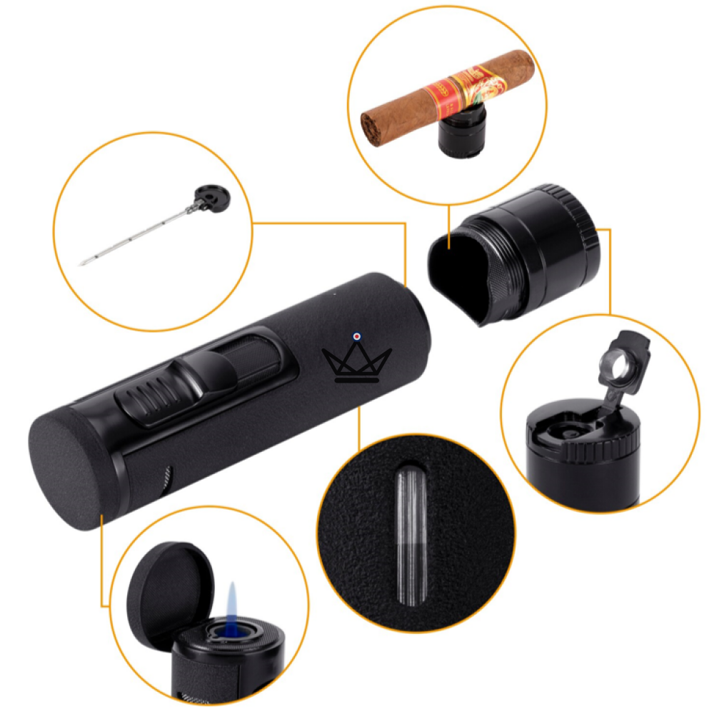 HADES Komplettes Zigarrenset – 7-teilig, Edelstahl, personalisierbares Etui mit Lasergravur | Zigarrengeschenk – Ansicht 10