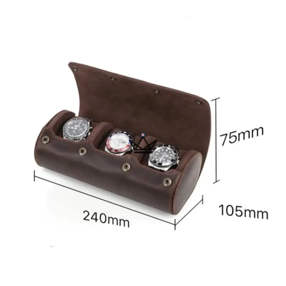 Customizable Leather Automatic Watch Travel Case - Voyageur TimeGuardian — view 13