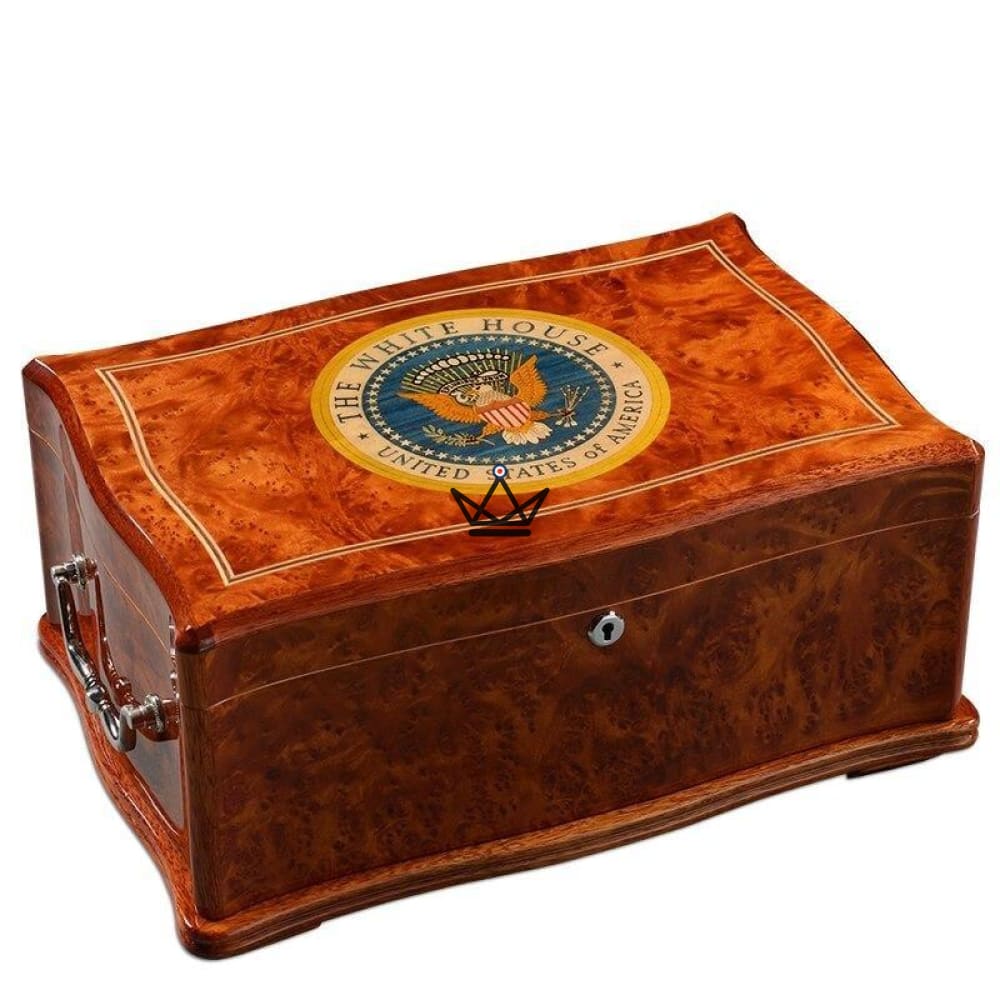 WHITE HOUSE 100 Cigar Humidor — Presidential Design, 100 Cigars, Lock & Hygrometer — view 1