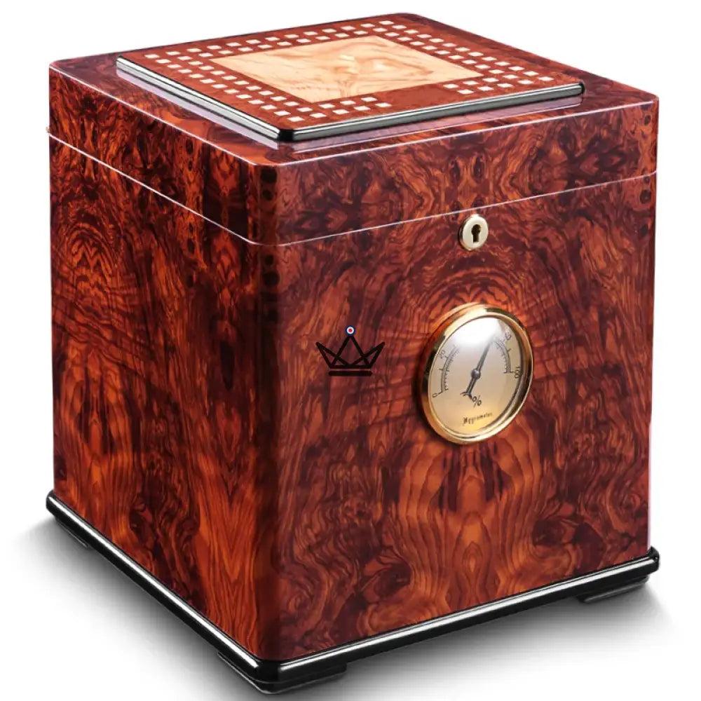 Grand Prestige Deluxe Edition Cigar Humidor — piano finish, Spanish cedar, 100 cigars, tray, lock, hygrometer & humidifier — view 1