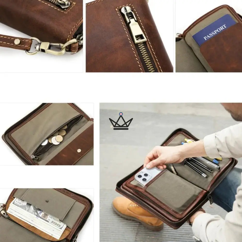 Anpassbarer Luxus-Leder-Organizer – Voyageur Clutch – Ansicht 4