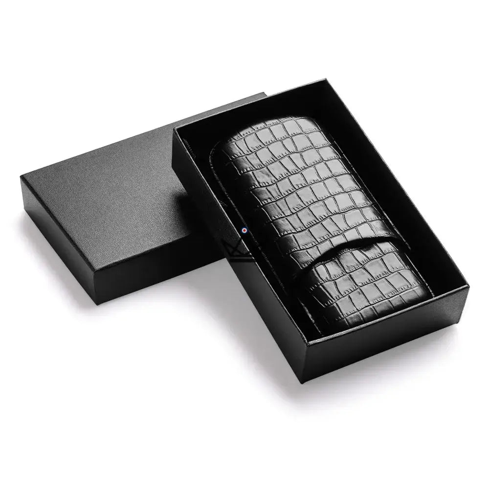 Zigarrenetui COBRA – Leder mit Schlangenmuster, 2 oder 3 Zigarren | 17,3 × 7 × 3,7 cm – Ansicht 5