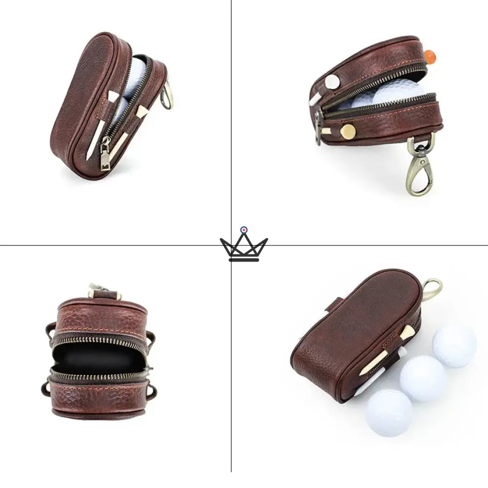 Personalisierbares Golfball-Lederetui – Voyageur Links | 3 Bälle, 4 Tees – Ansicht 9