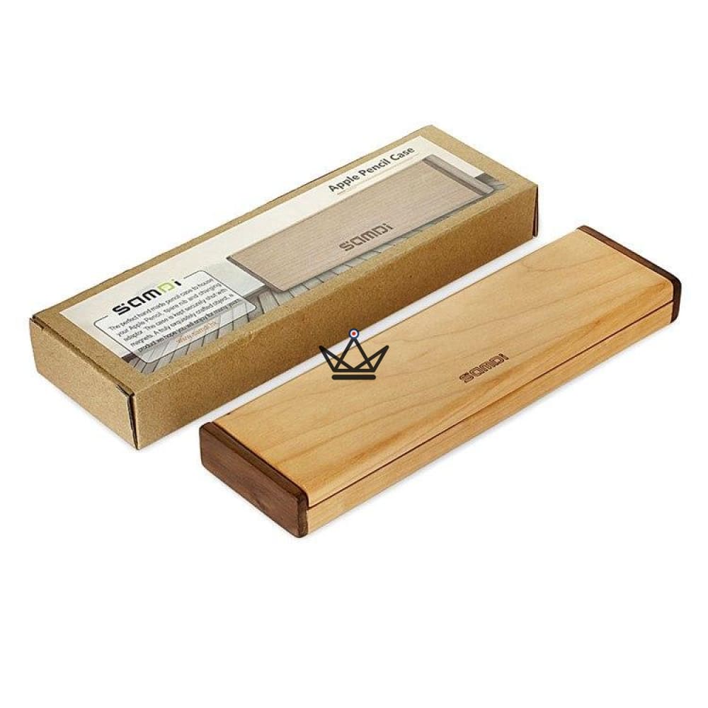 Wooden box with integrated holder for Apple Pencil — view 4