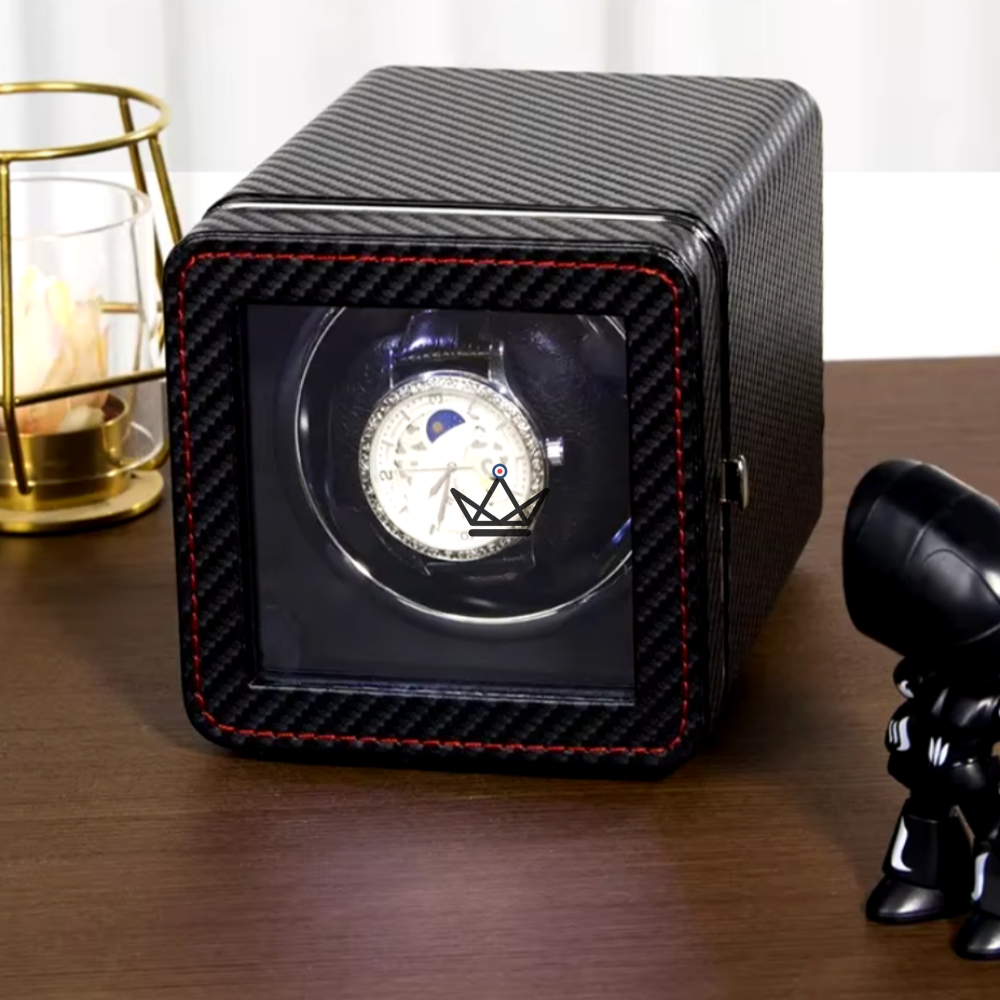 PRESTIGE EQUINOXE Automatic Watch Winder — PU Leather, Blue LED, 5 Modes, USB-C — view 6