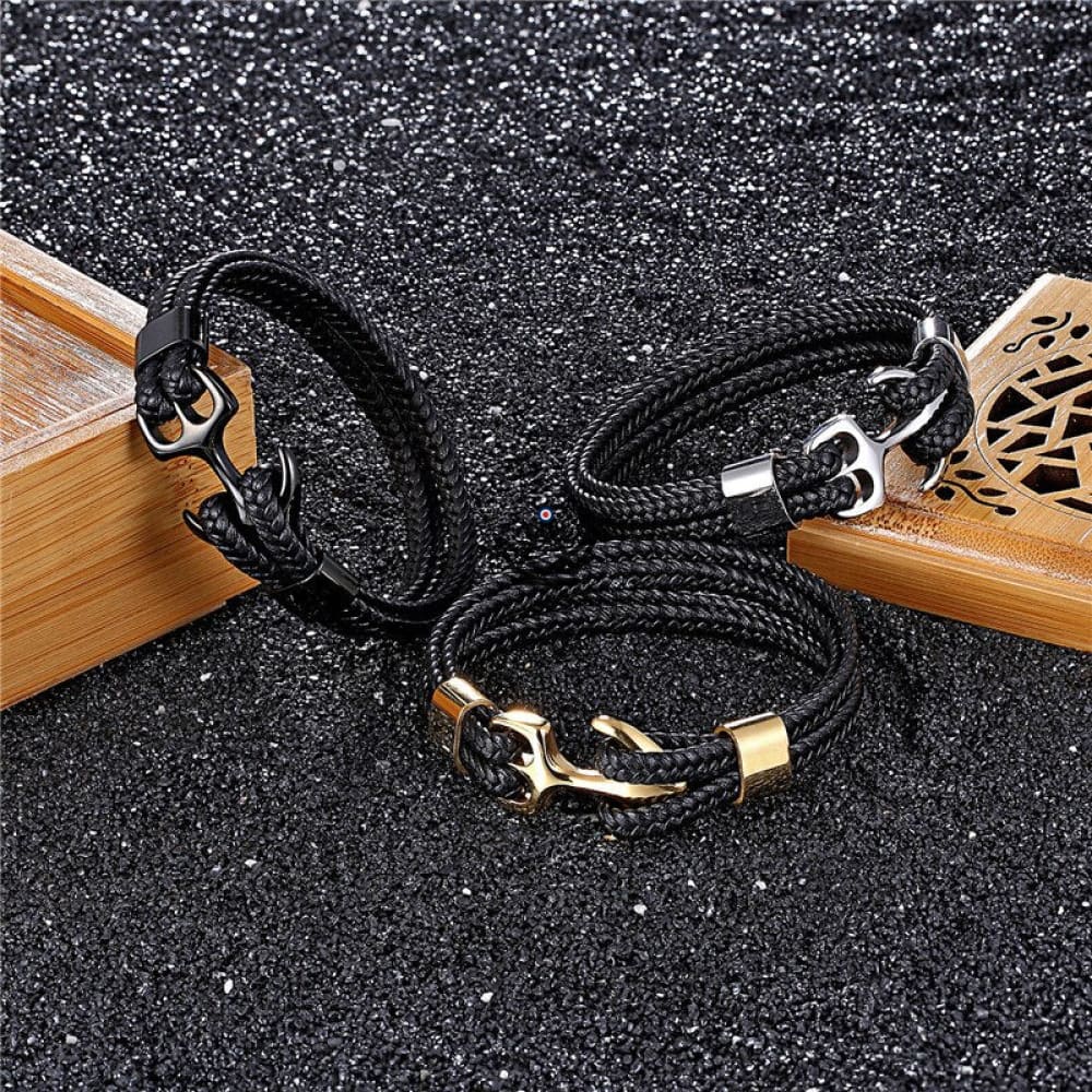 Pulsera Neptune Twins — Doble cuerda y ancla, 3 acabados y 3 tallas Pulsera Neptune Twins — Doble cuerda y ancla, 3 acabados y 3 tallas