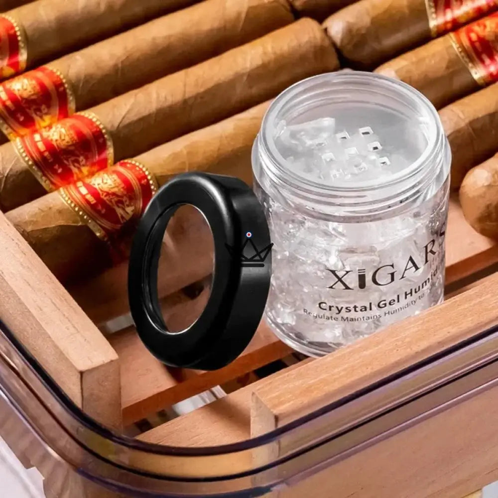 CRYSTAL TIME Cigar Humidor — clear acrylic, digital timer, 30 / 60 / 100 cigars, cedar tray (100 version) — view 7