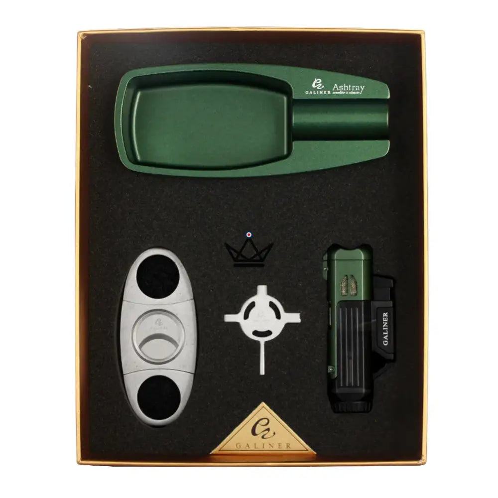 ALISTAIR Cigar Pack — Torch Lighter + Ashtray + Cigar Cutter | Green · Black · Yellow — view 11