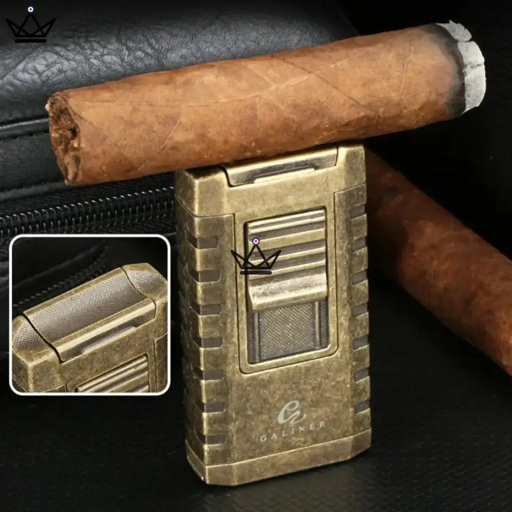 Deluxe Heritage Humidor – 100-cigar Spanish cedar, gold lighter, cutter, cigar holder & tube — view 5