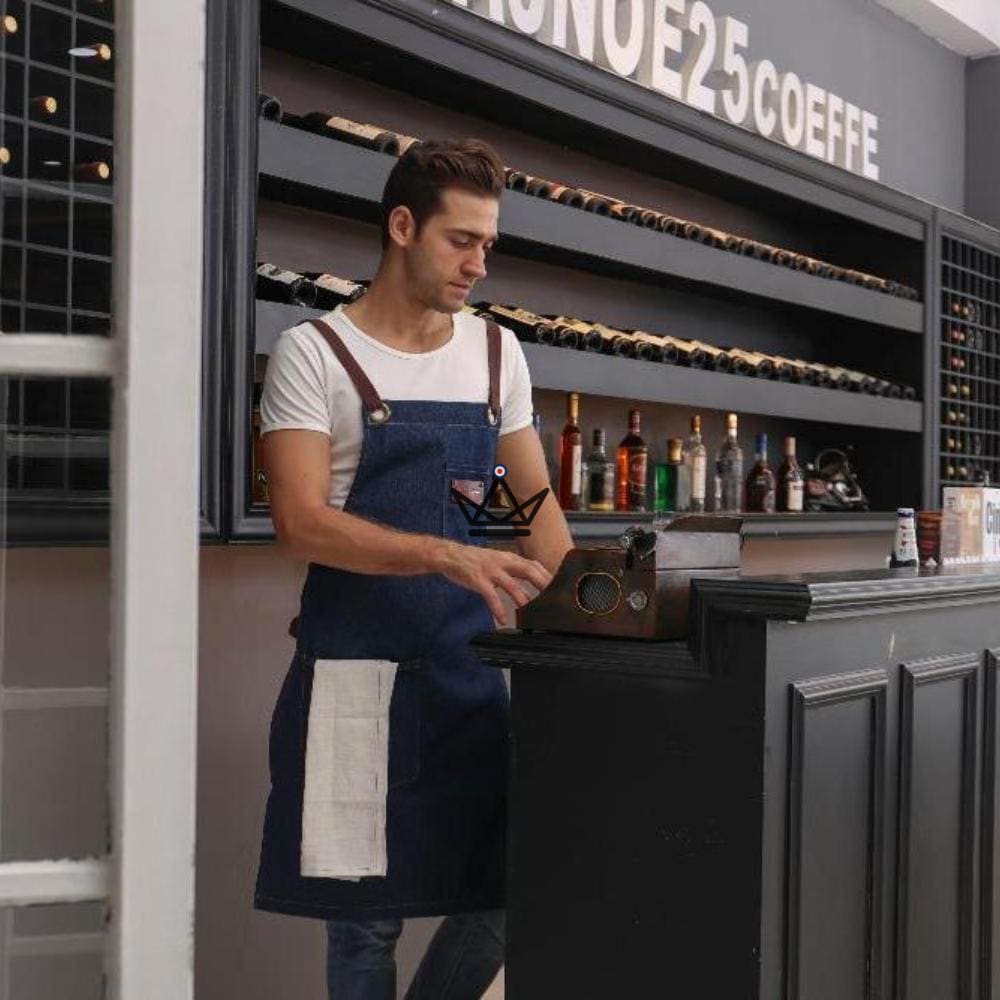 Tablier en toile vintage - WEEYI BARISTA - Toile Denim Résistante - 7 Coloris — image 3
