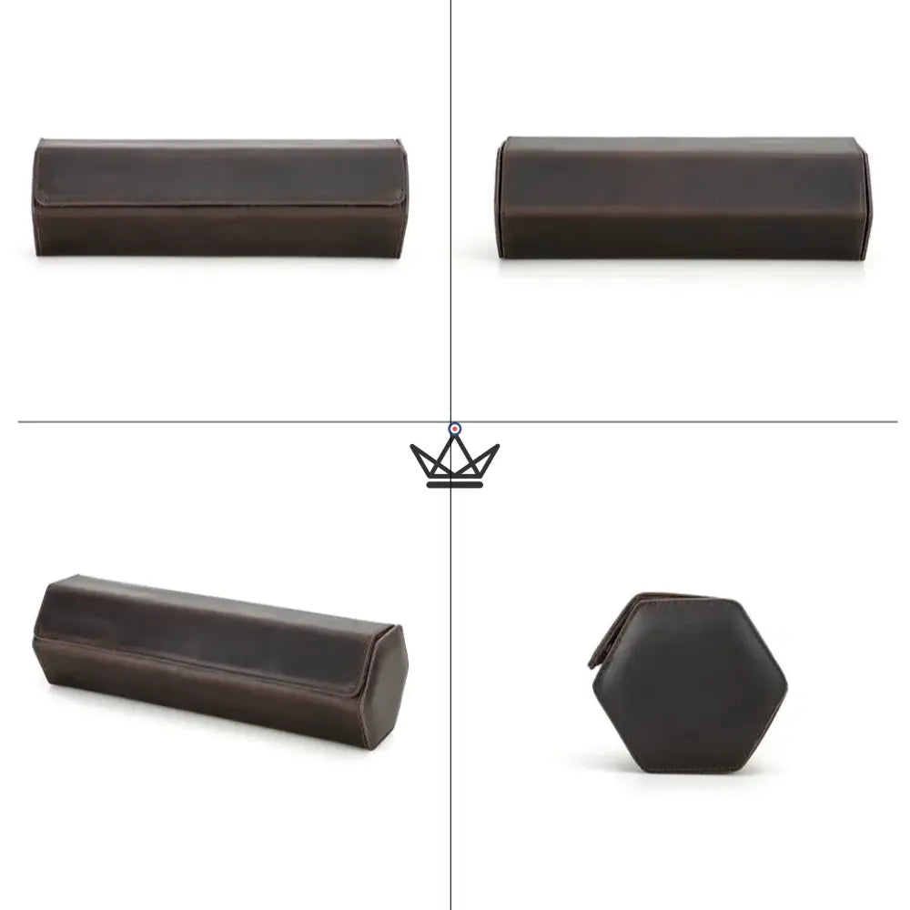 Customizable Leather Travel Case for Automatic Watch - Voyageur Hexagone — view 19