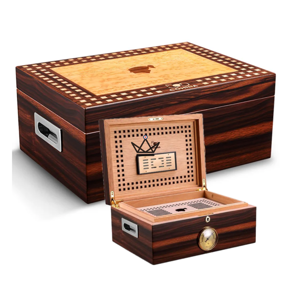 IVORY Cigar Humidor — Spanish Cedar, Elegant Design, Hygrometer & Humidifier — view 1