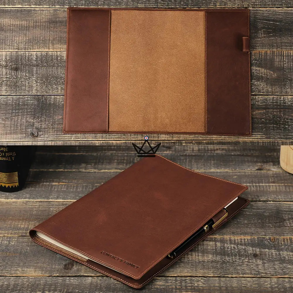 Customizable Leather Notebook Cover - Voyageur Intemporel — view 3