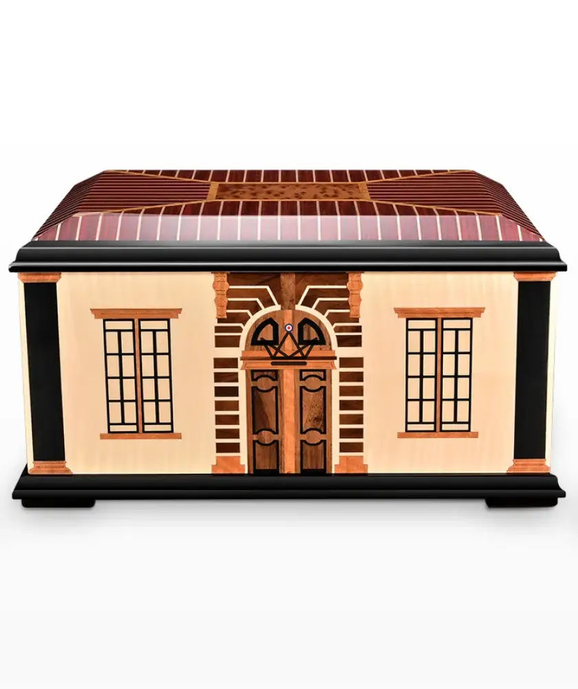 Zigarrenhumidor Domus Aurum – Zedernholz, 150 Zigarren, Herrenhaus-Design, Hygrometer, Classica (goldenes Holz) oder Nox (tiefrot) – Ansicht 7