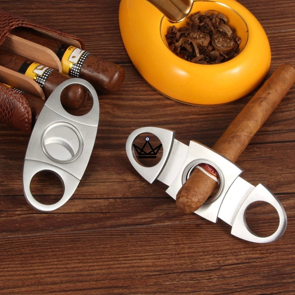 Guillotine Cigar Cutter, brushed metal — stainless steel, 55 ring gauge max Guillotine Cigar Cutter, brushed metal — stainless steel, 55 ring gauge max