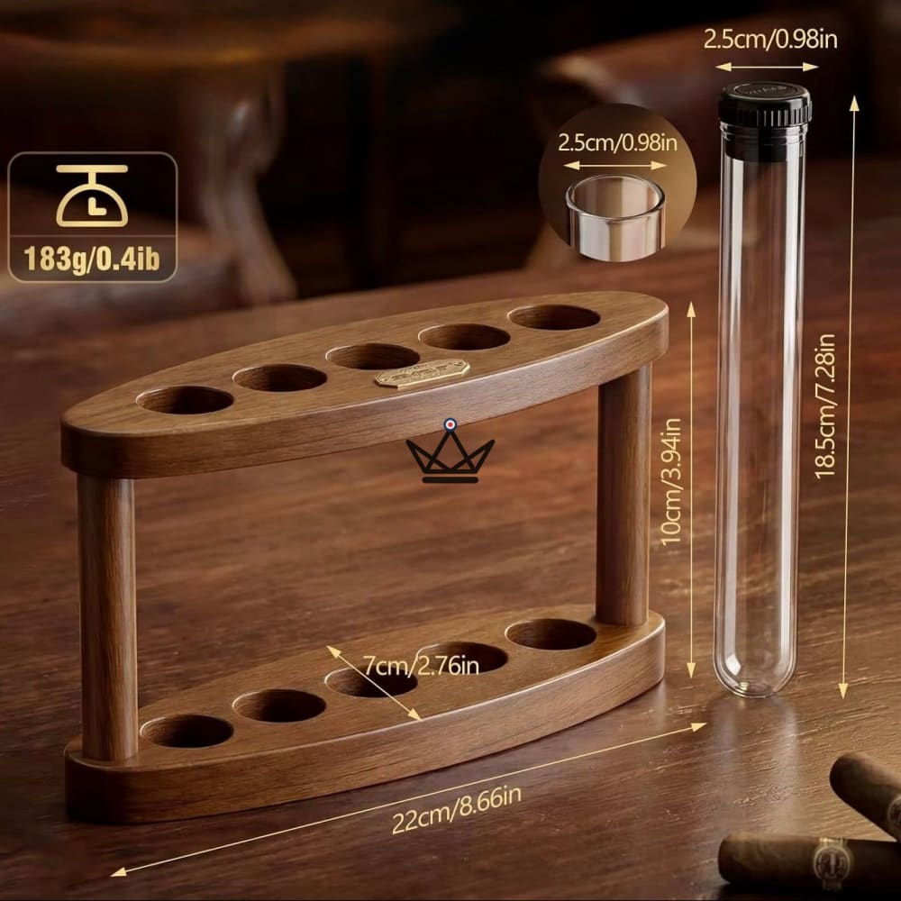Quintet Acacia Wood Desktop Humidor — 5 Tubes — vista 5