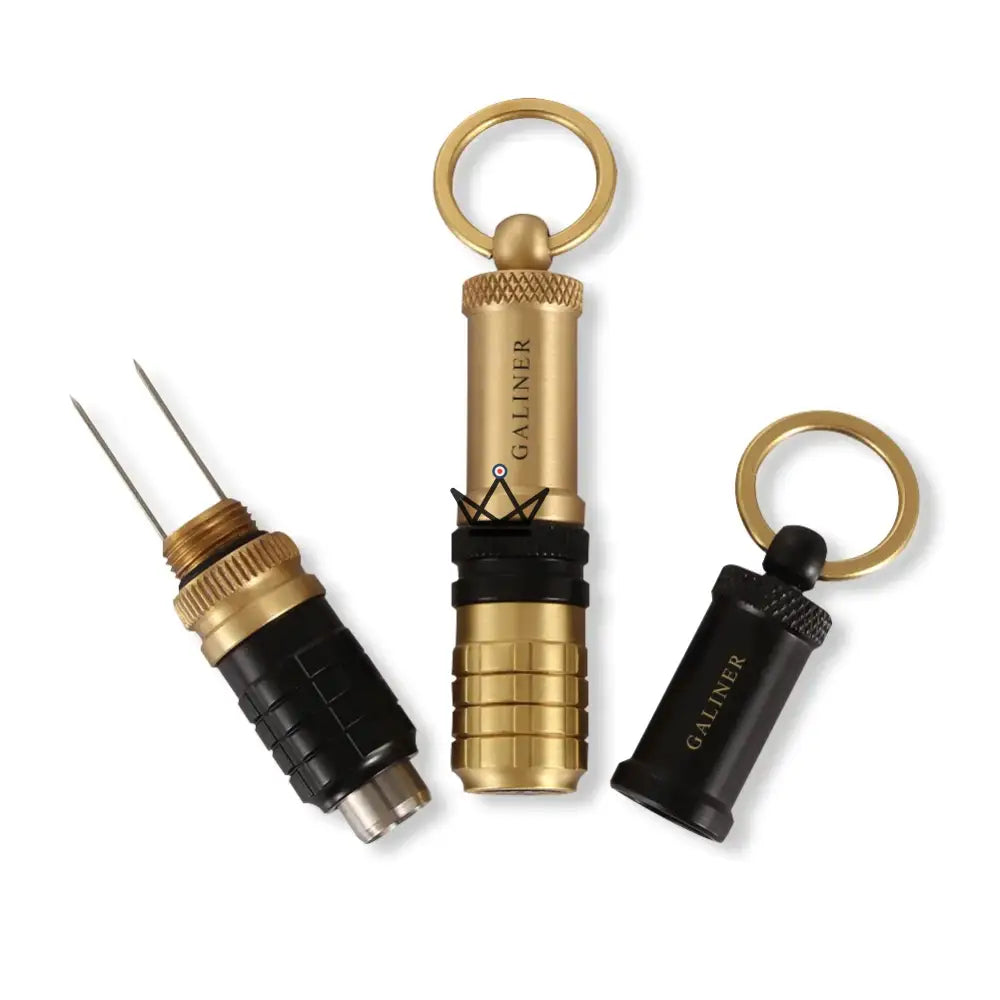 Zigarrenlocher PRESTIGE ELEGANZ — Edelstahl, 9 mm Stanzung, Zigarrenhalter & Schlüsselanhänger | Zeitloses Schwarz oder Klassisches Gold – Ansicht 10