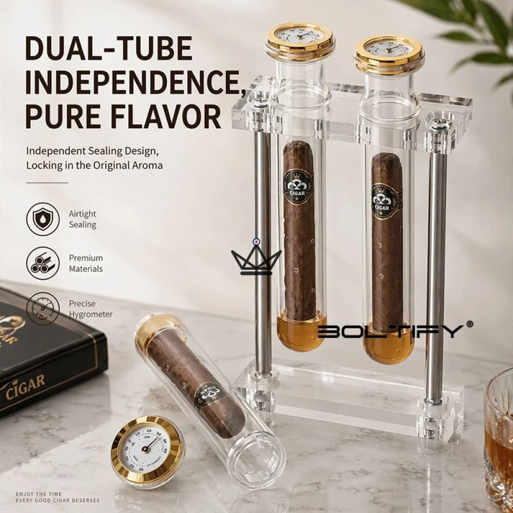 Cigar Infuser Double Tube Glass Hygrometer - INFUSIO TWIN — view 5