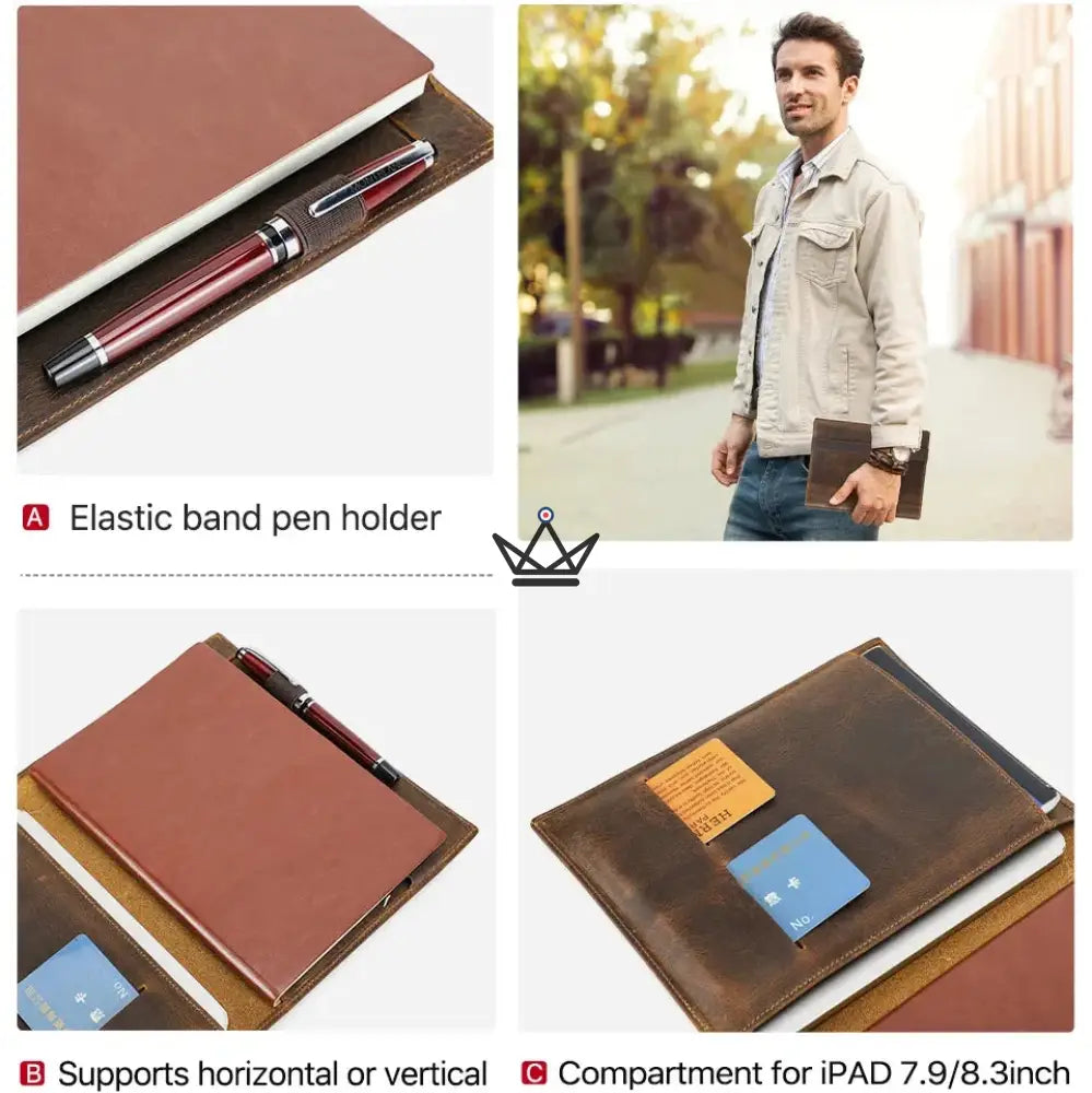 Customizable Leather Document Holder - A5 / B5 Tablet & Notebook - VOYAGEUR Folio — view 7