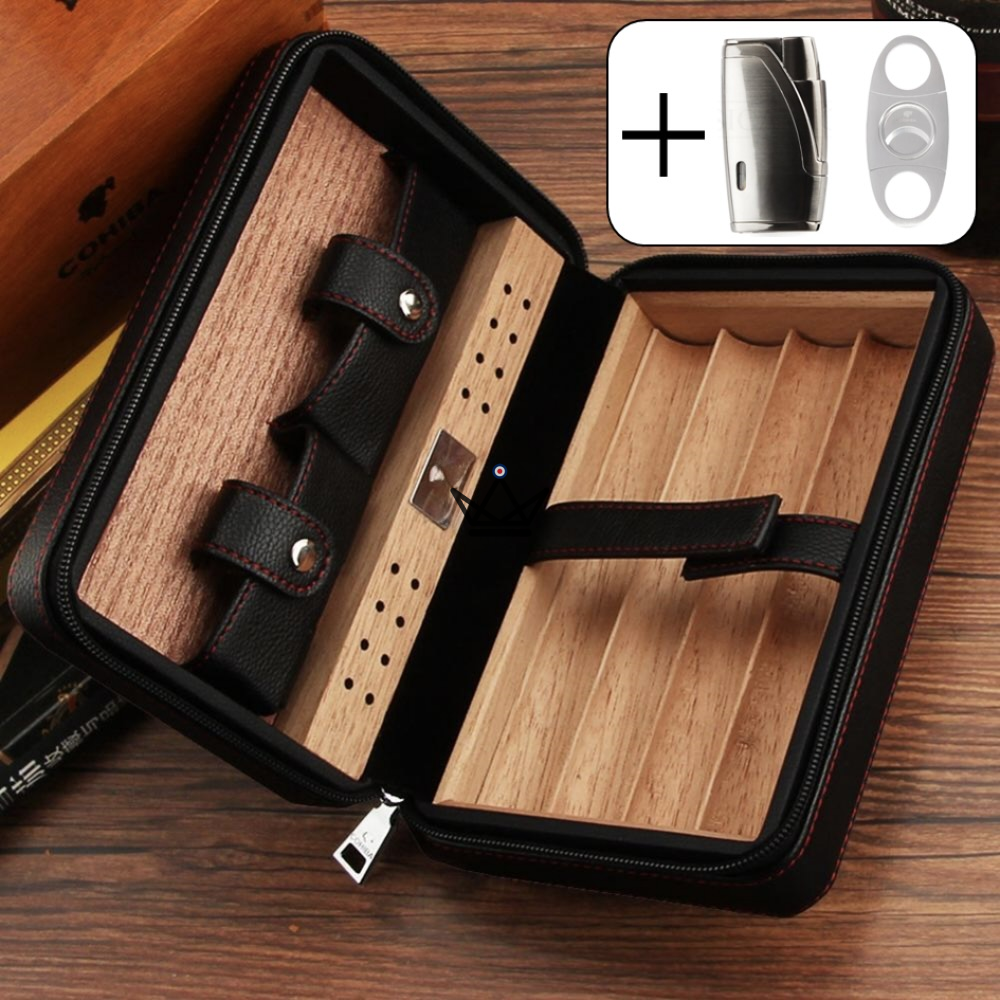 Leather & Cedar Travel Humidor — 5 Cigars | Prime Style — view 15