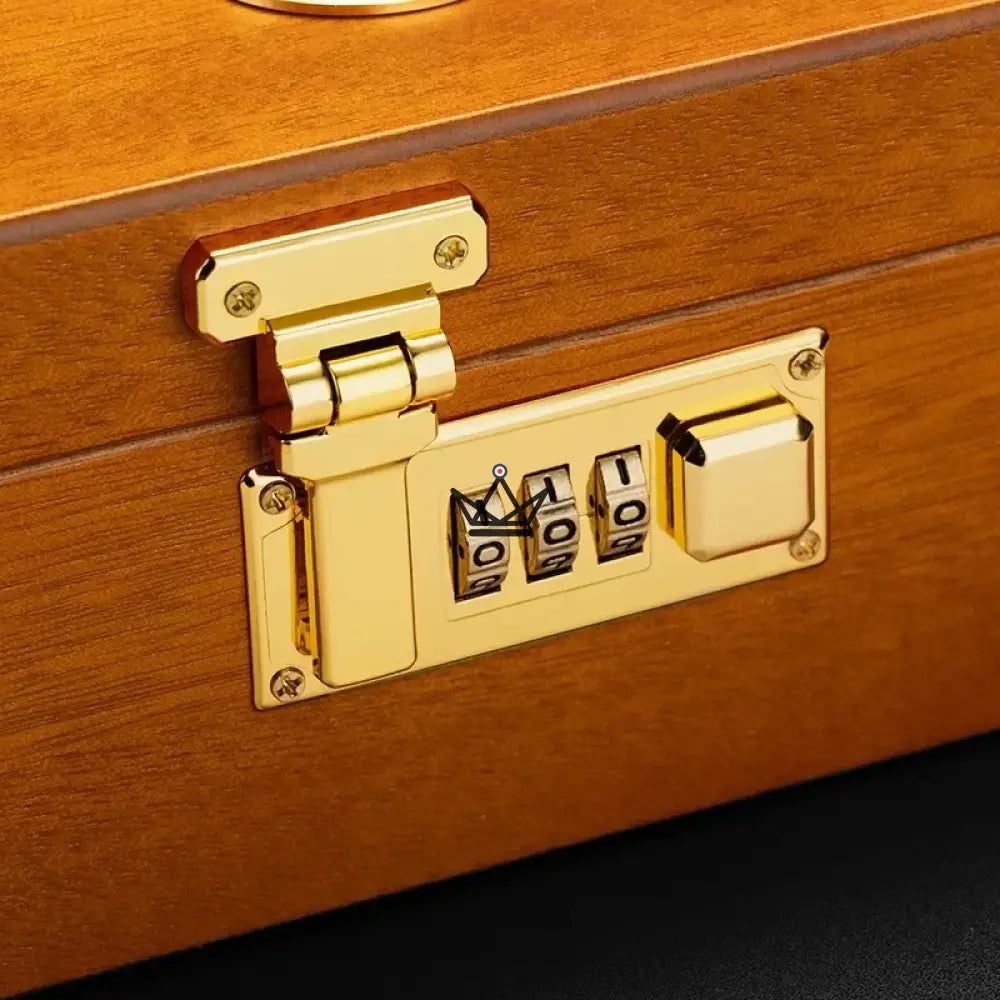 Enigma Style cigar humidor — Spanish cedar, glass top, secret code lock, 20 to 30 cigars — view 3